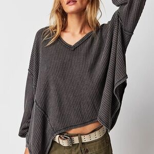 Free People We The Free Coraline Thermal - Washed Black Small